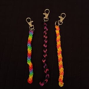 Colorful Braided Keychains Set